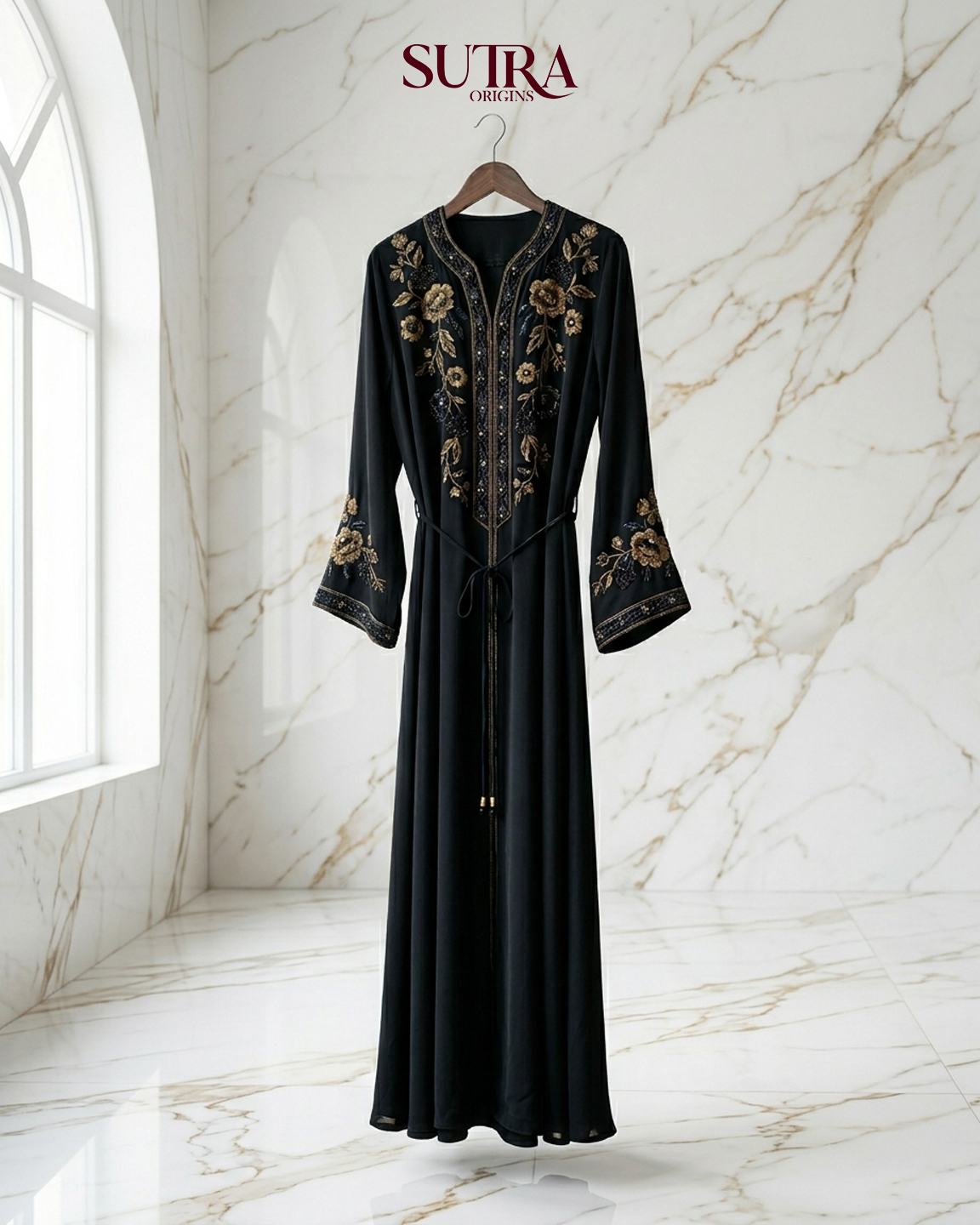 Premium Royal Black Silk Satin Abaya