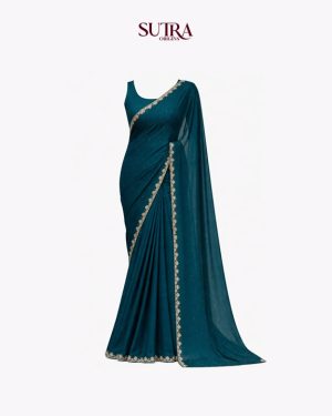 Premium sea-green silk saree