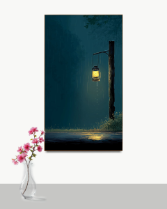 "Luminous Rain" Framed Lantern Wall Art